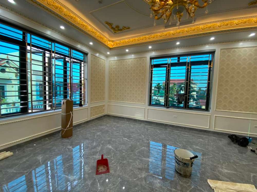 Thi công dán tường cho nhà Anh Ngọc - Lê Chân